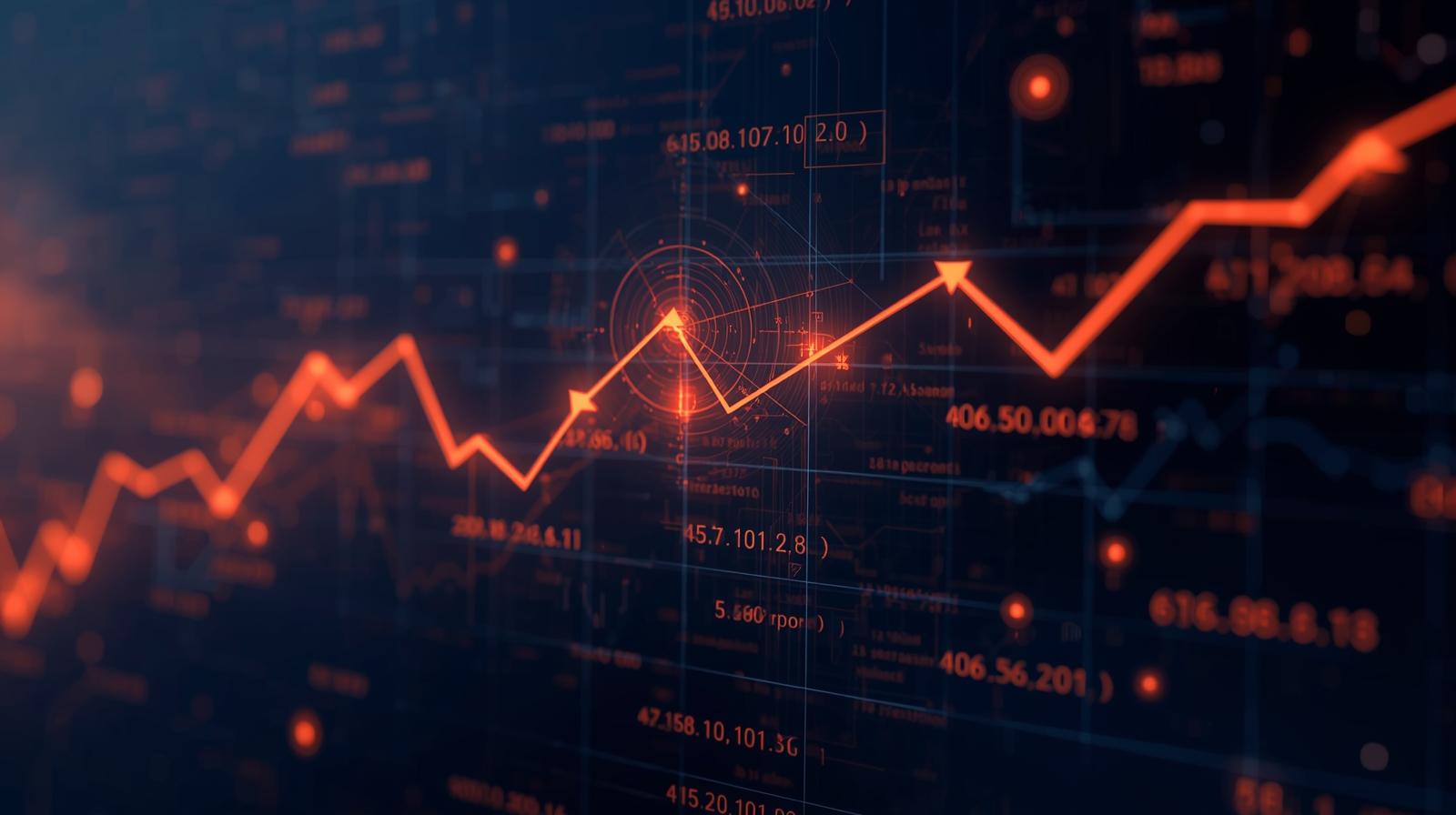 abstract digital stock market grid